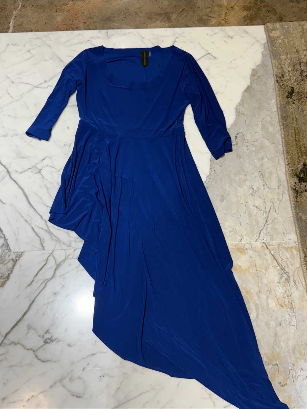 Norma Kamali Cobalt Blue Asymmetrical Midi Dress